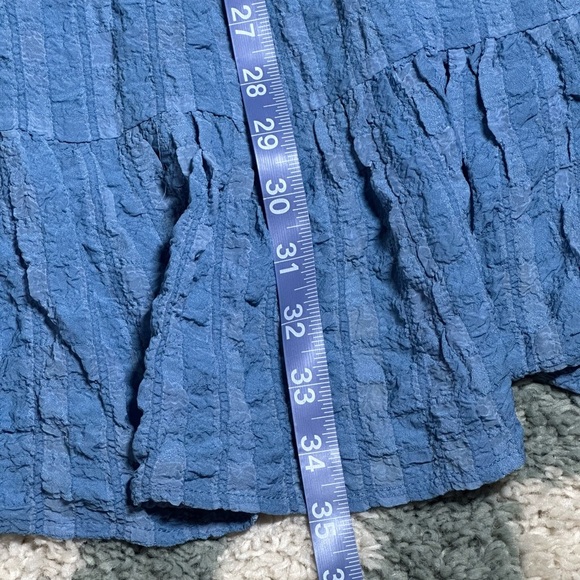 Day + Moon Puff Sleeve Backless Mini Dress Blue Size L - Picture 5 of 9